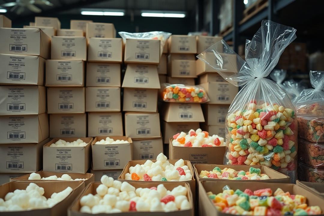 Sugar Confectionery in commercial wholesale packaging