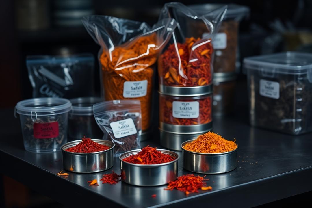 Saffron in commercial wholesale packaging